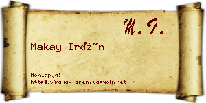 Makay Irén névjegykártya