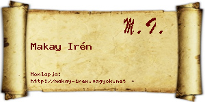 Makay Irén névjegykártya